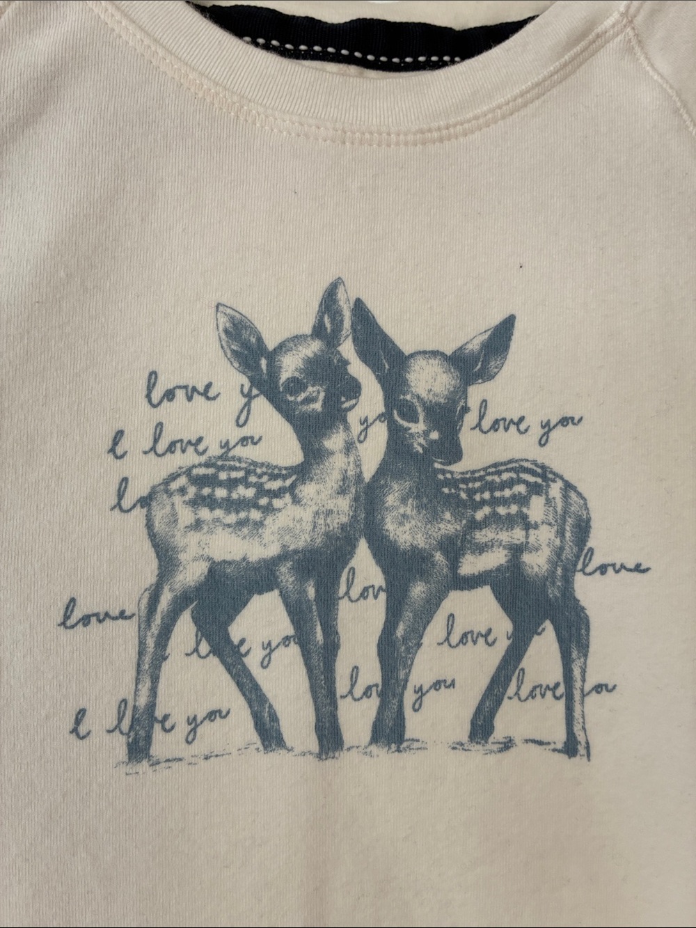 Pilcro Cream Short Sleeve Tee with Deer Graphic - Picture 2 of 4